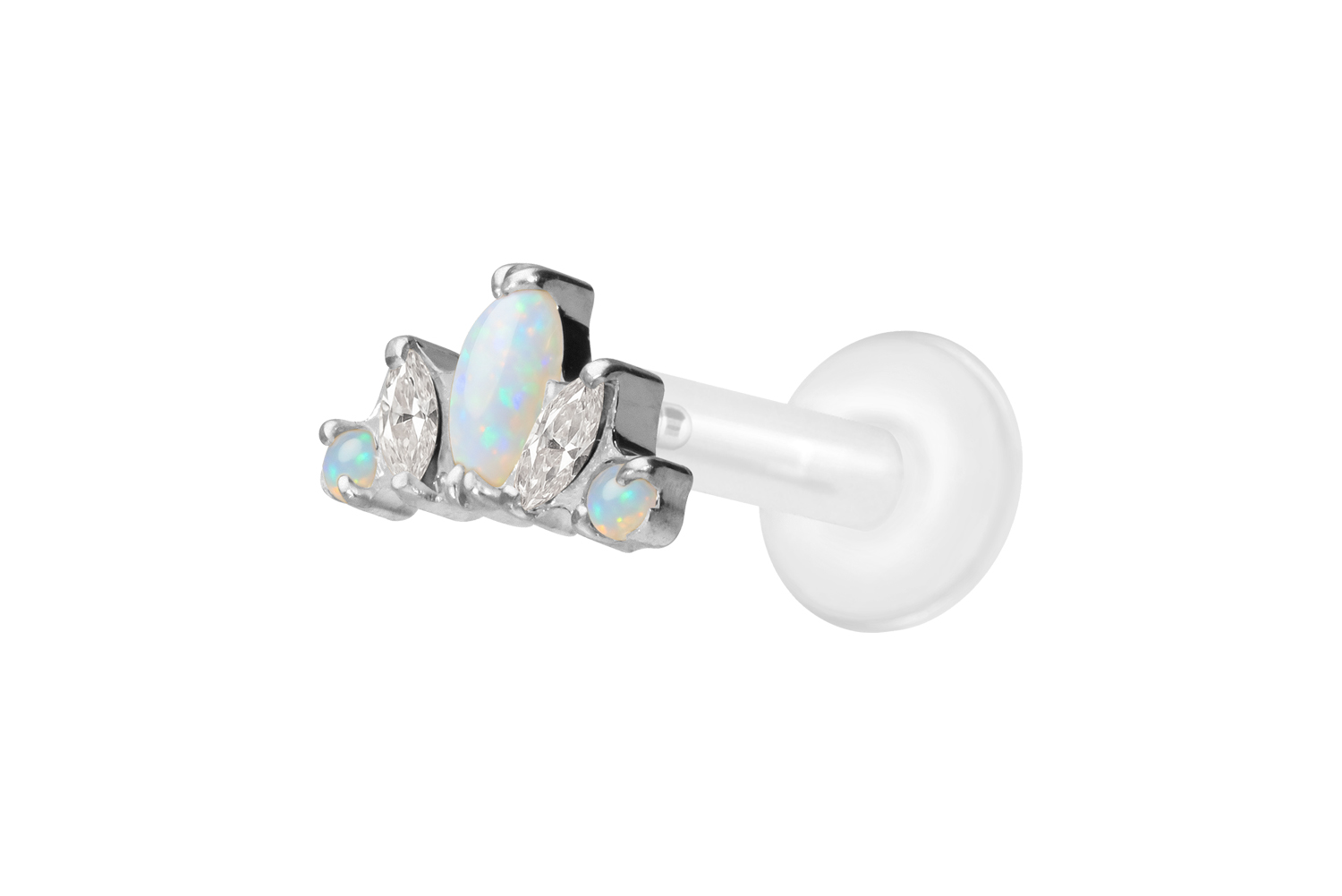 PTFE Labret Piercing mit Innengewinde + Titan-Aufsatz LOTUSBLÜTE